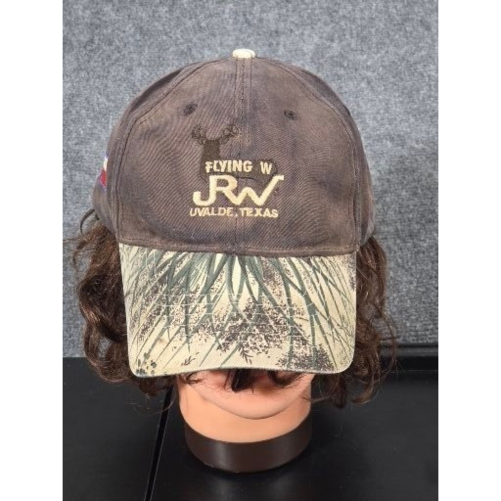 Game Guard Flying W RW Uvalde Texas Brown Camo Adjustable Strap Back Hat Men Cap